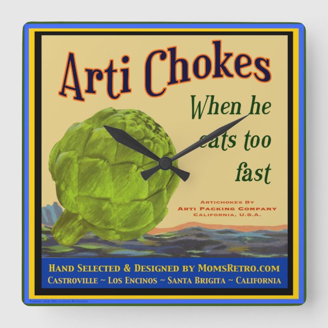 Reloj de pared de la cocina retro de chokes (Anverso)