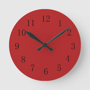 Reloj de pared de la cocina roja carneliana