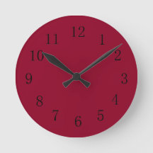 Reloj de pared de la cocina roja de Borgoña