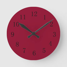 Reloj de pared de la cocina roja de Borgoña