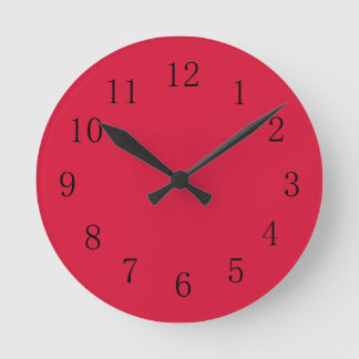 Reloj de pared de la cocina roja de Crimson