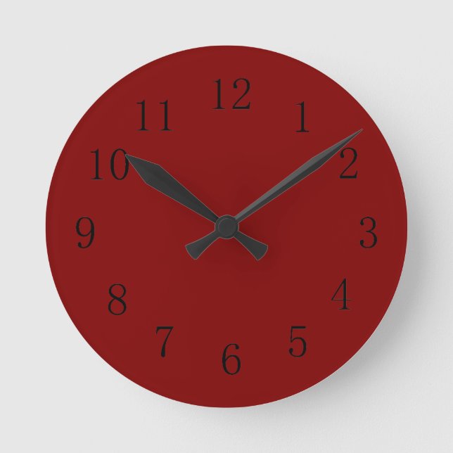 Reloj de pared de la cocina roja de maroon más osc (Anverso)