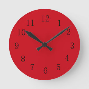 Reloj de pared de la cocina roja de Vermilion