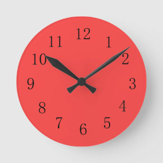 Reloj de pared de la cocina roja del coral brillan
