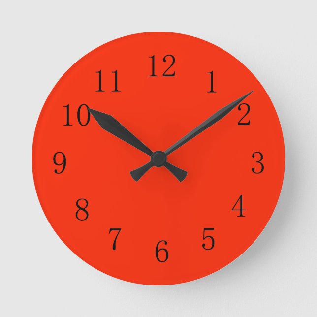 Reloj de pared de la cocina roja escarlata brillan (Anverso)