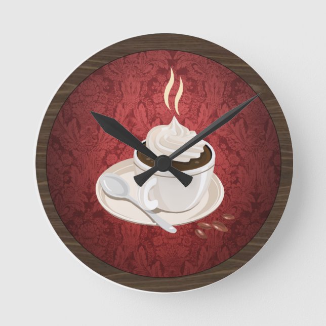 Reloj de pared de la copa de café redonda (Anverso)