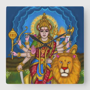 Reloj de pared de la diosa Durga