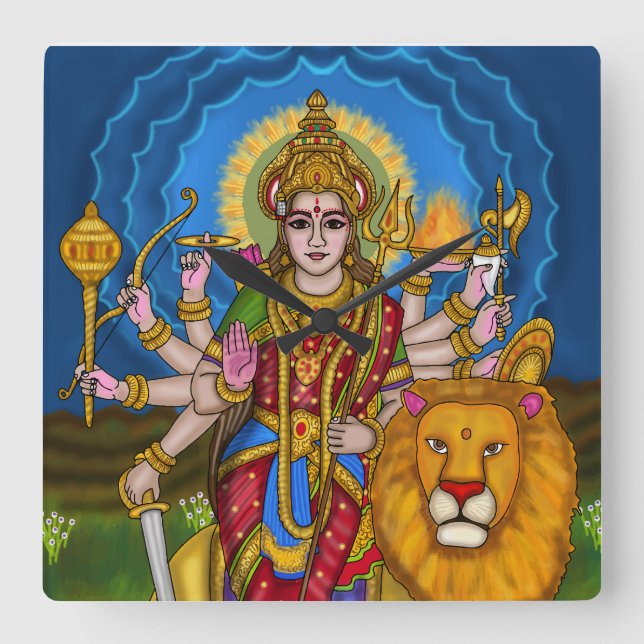 Reloj de pared de la diosa Durga (Anverso)