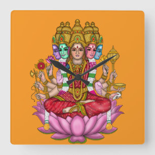 Reloj de pared de la diosa Gayatri