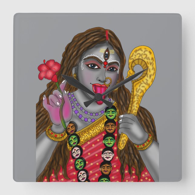 Reloj de pared de la diosa Kali (Anverso)