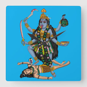 Reloj de pared de la diosa Kali