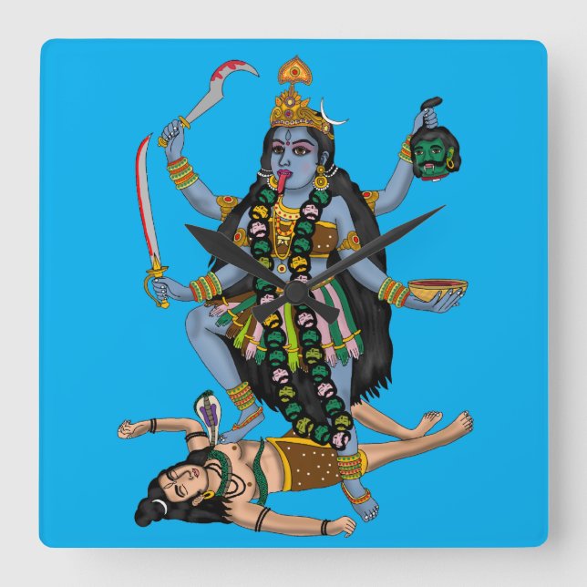 Reloj de pared de la diosa Kali (Anverso)