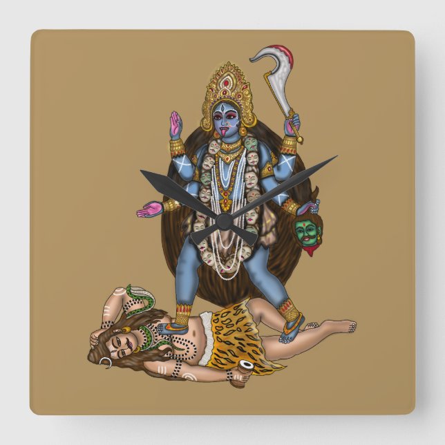 Reloj de pared de la diosa Kali (Anverso)