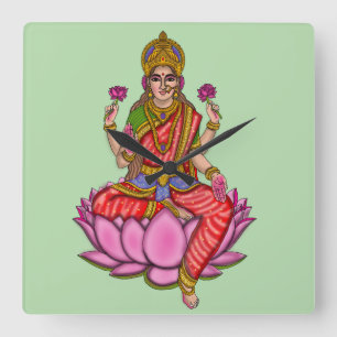 Reloj de pared de la diosa Lakshmi