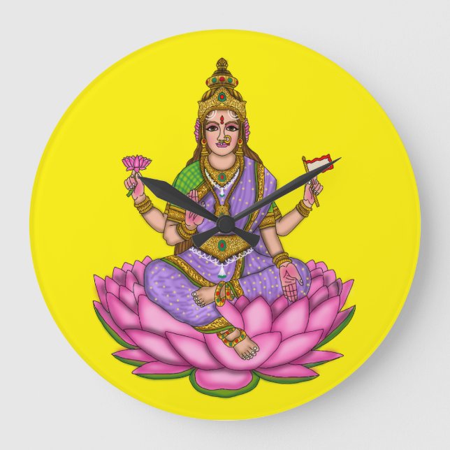 Reloj de pared de la diosa Lakshmi (Anverso)