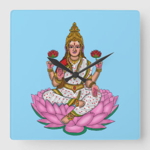Reloj de pared de la diosa Lakshmi