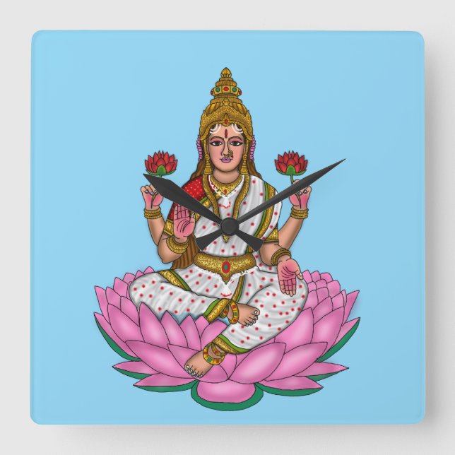 Reloj de pared de la diosa Lakshmi (Anverso)