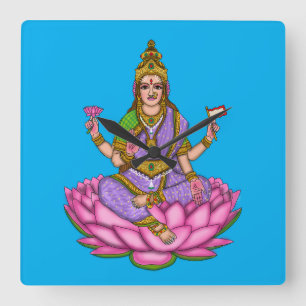 Reloj de pared de la diosa Lakshmi