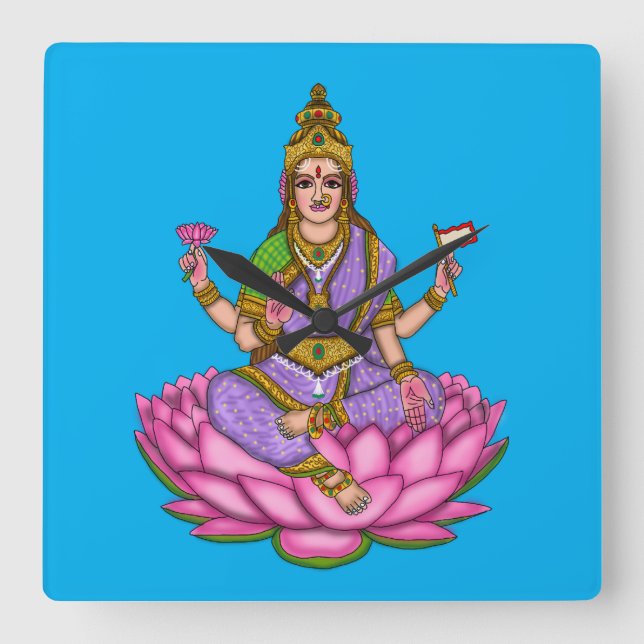 Reloj de pared de la diosa Lakshmi (Anverso)