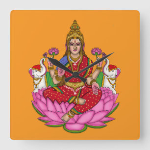 Reloj de pared de la diosa Lakshmi