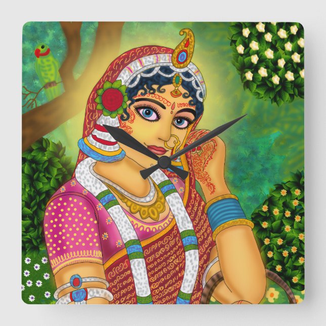 Reloj de pared de la diosa Radha (Anverso)