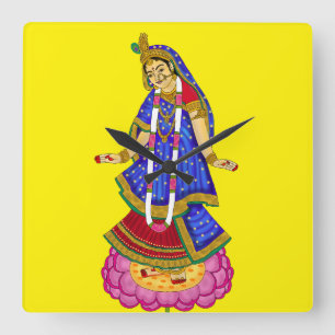 Reloj de pared de la diosa Radha