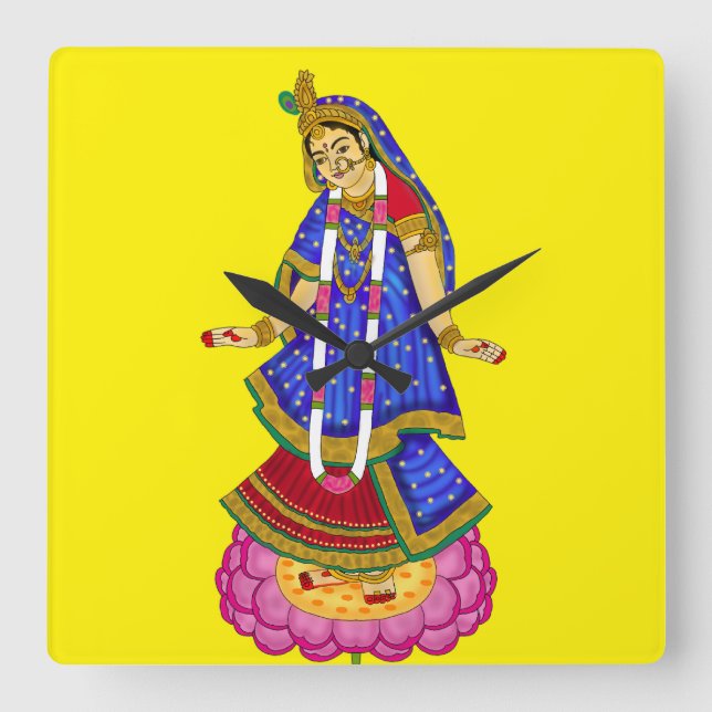 Reloj de pared de la diosa Radha (Anverso)