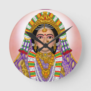 Reloj de pared de la diosa Radha