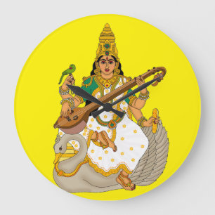 Reloj de pared de la diosa Saraswati
