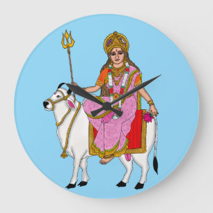 Reloj de pared de la diosa Shailputri