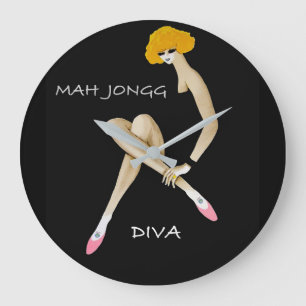 Reloj de pared de la diva del Mah Jongg