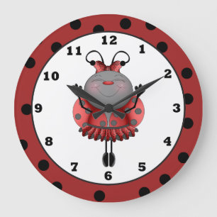 Reloj de pared de la diversión de la mariquita del