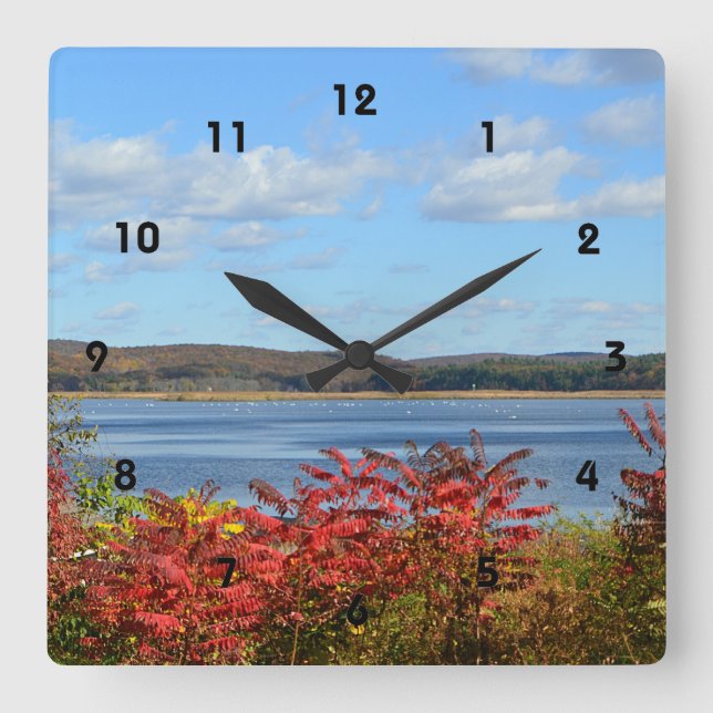 Reloj de pared de la escena del río Otoño (Anverso)