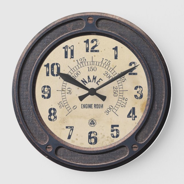 Reloj de pared de la estación de trenes Steampunk  (Anverso)