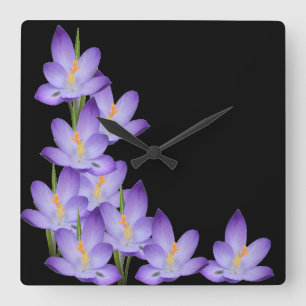 Reloj de pared de la flor de la lavanda