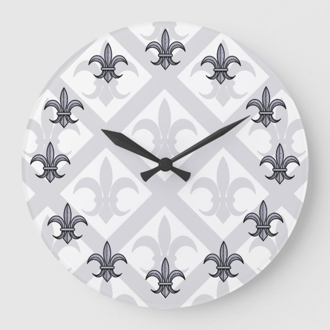 Reloj de pared de la flor de lis (plata) (Anverso)