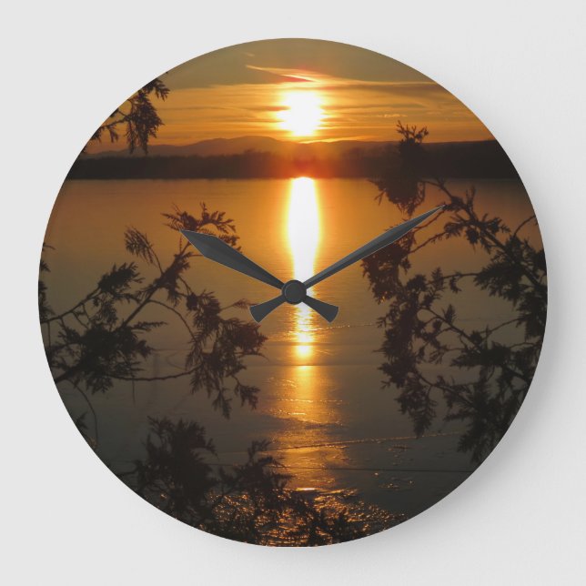 Reloj de pared de la foto de la puesta del sol del (Anverso)