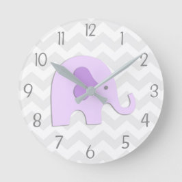 Reloj de pared de la guardería de elefante gris mo