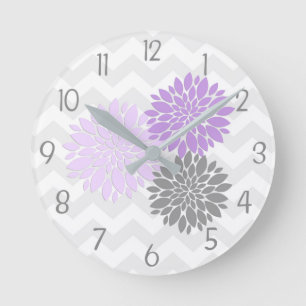 Reloj de pared de la guardería de flores de Dahlia