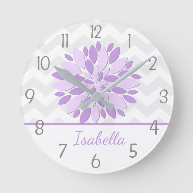 Reloj de pared de la guardería de flores de Dahlia (Anverso)