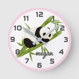 Reloj de pared de la guardería del oso del panda r