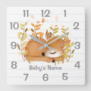 Reloj de pared de la guardería Fawn