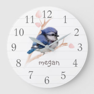 Reloj de pared de la guardería Jay azul para bebé