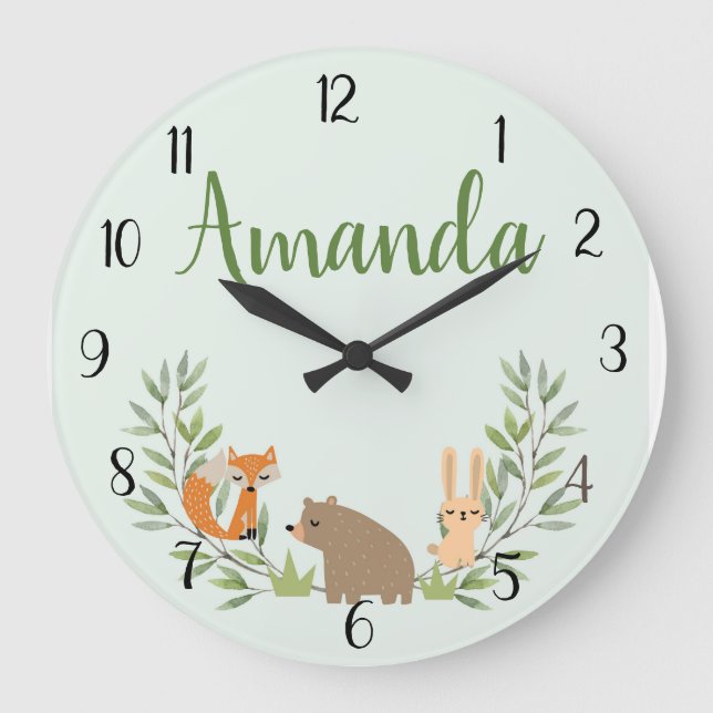 Reloj de pared de la guardería para niños Personal (Anverso)