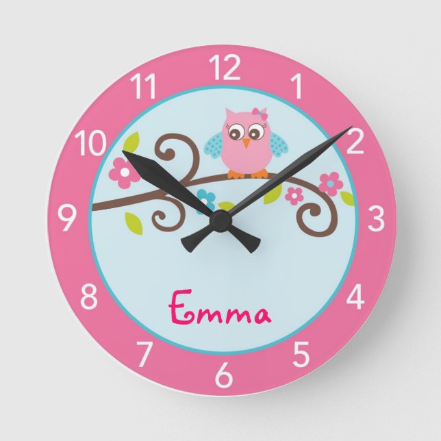 Reloj de pared de la guardería personalizado de Le (Anverso)