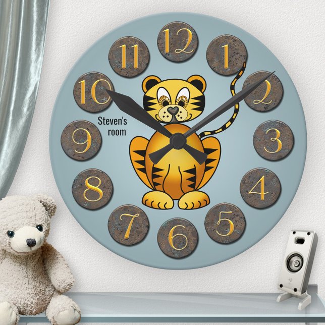 Reloj de pared de la habitación del niño del tigre (Subido por el creador)