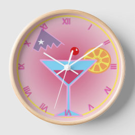 Reloj de pared de la hora del cóctel