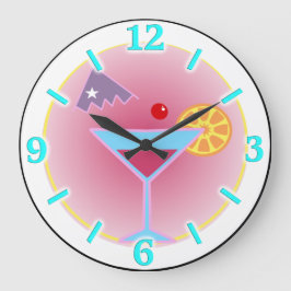 Reloj de pared de la hora del cóctel