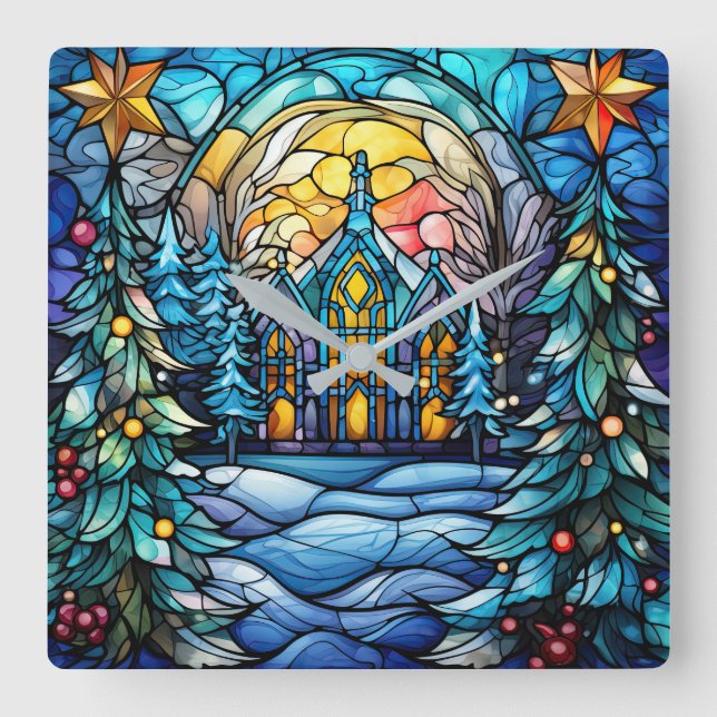Reloj de pared de la Iglesia de Vidrio Mantenido (Anverso)
