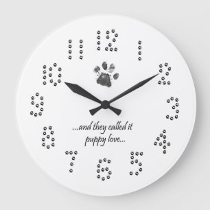 Reloj de pared de la impresión de la pata del